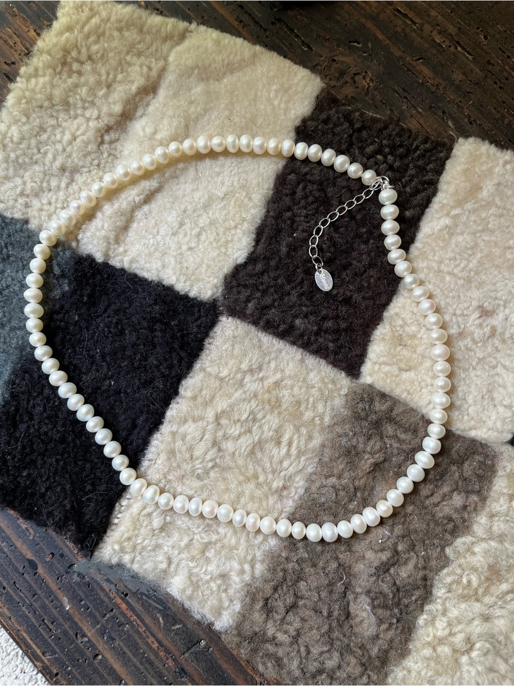 STAUD Cream Pearl Necklace 17 inches